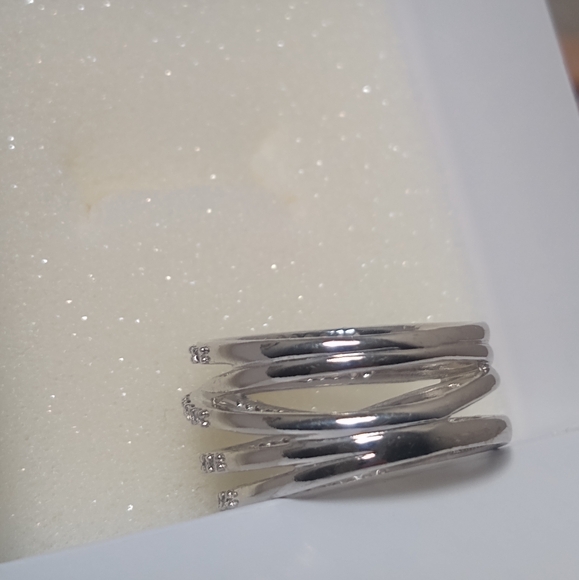 Stella & Dot Stellar Pave Silver Size 8 - Picture 6 of 7